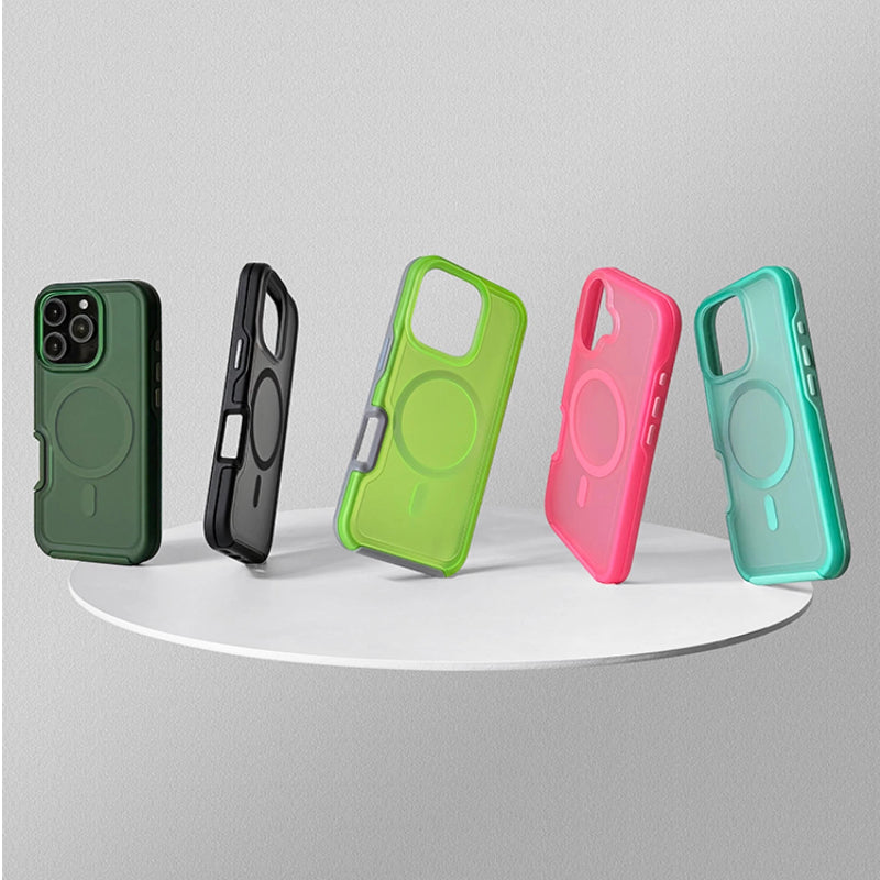 Colorful MagSafe iPhone Case with Hand Strap – Shockproof & Stylish