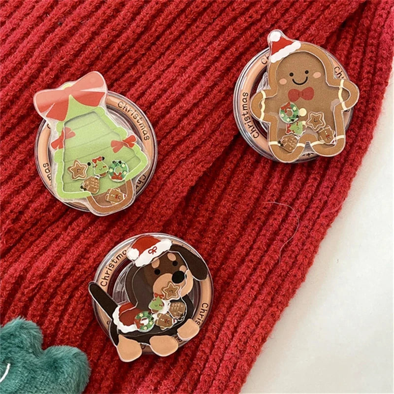 Cute Quicksand Christmas Cartoon Magnetic Holder Grip Tok Griptok Phone Stand Holder Support For iPhone For Pad Magsafe Smart To